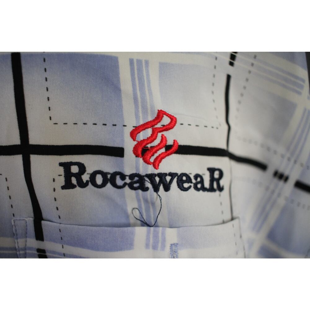 Vintage Rocawear Button Up Shirt Mens 2XL Blue Plaid Y2K Hip Hop Korea - Picture 3 of 7